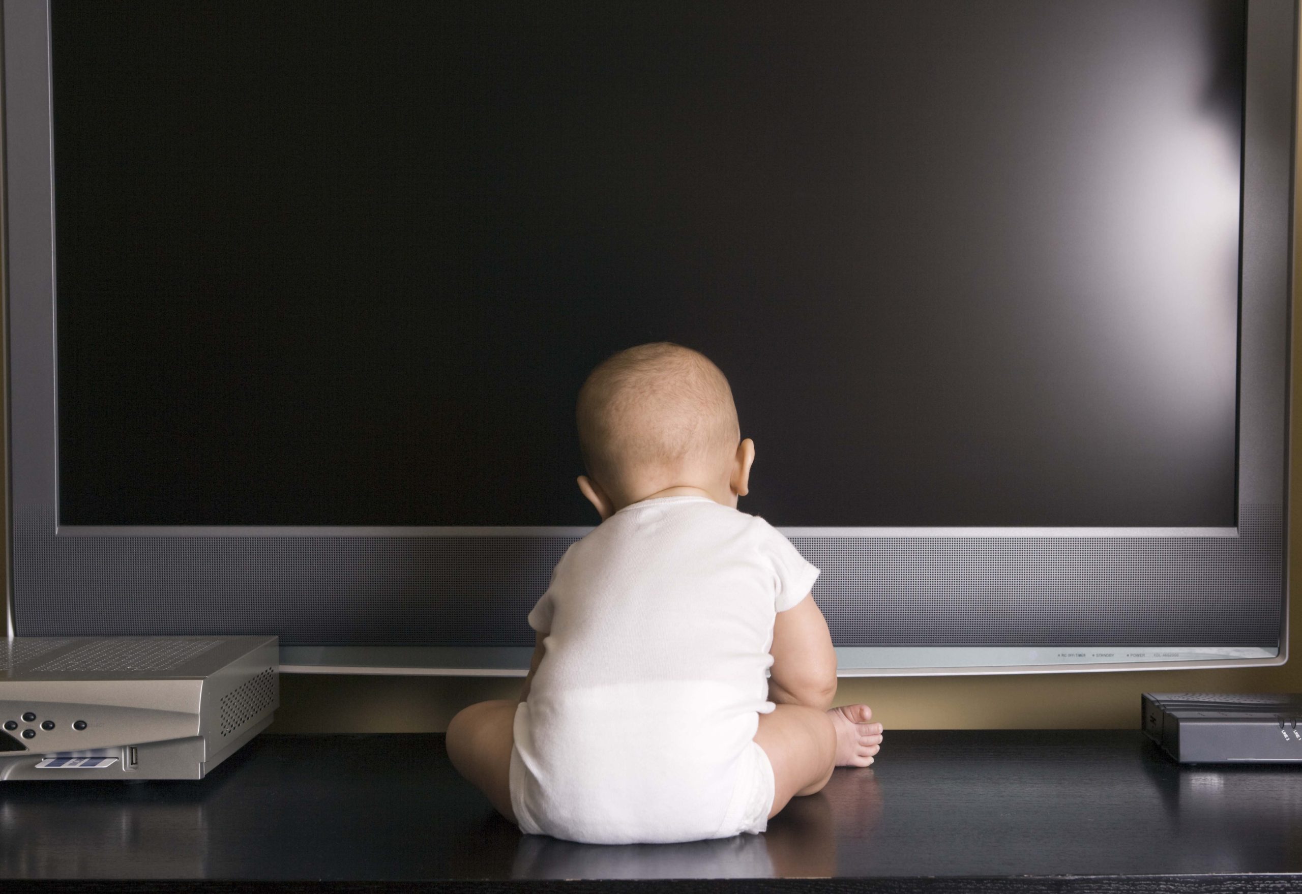 Baby near TV