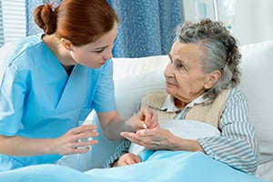 Nurse with patient