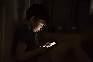 Kid playing video-games